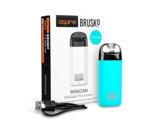 Купить Перезаправляемая Под-система Бруско Миникан (Brusko Minican) 350 mah, Бирюзовый по оптовой цене